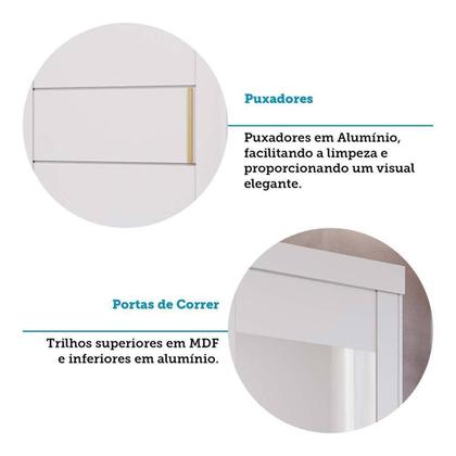 Imagem de Guarda-Roupa Solteiro 160cm 2 Portas de Correr com Espelhos 100% Mdf Dubai Espresso Móveis