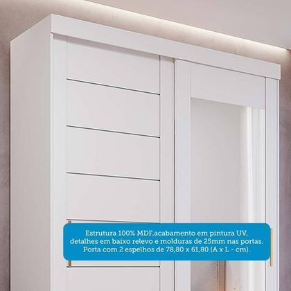 Imagem de Guarda-Roupa Solteiro 160cm 2 Portas de Correr com Espelhos 100% Mdf Dubai Espresso Móveis