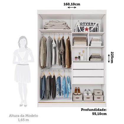 Imagem de Guarda-Roupa Solteiro 160cm 2 Portas de Correr com Espelhos 100% Mdf Dubai Espresso Móveis