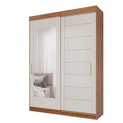 Imagem de Guarda-roupa Solteiro 160cm 2 Portas de Correr com Espelhos 100% Mdf Dubai Espresso Móveis