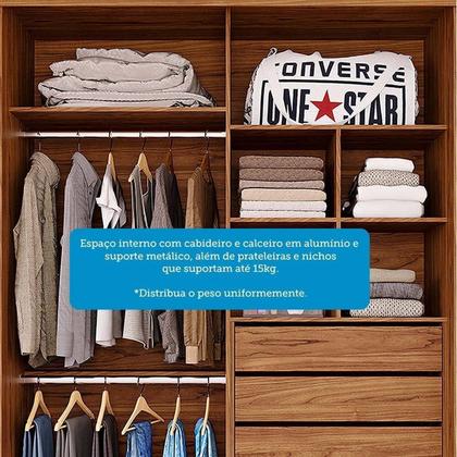 Imagem de Guarda-roupa Solteiro 160cm 2 Portas de Correr com Espelhos 100% Mdf Dubai Espresso Móveis