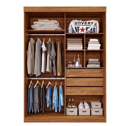 Imagem de Guarda-roupa Solteiro 160cm 2 Portas de Correr com Espelhos 100% Mdf Dubai Espresso Móveis