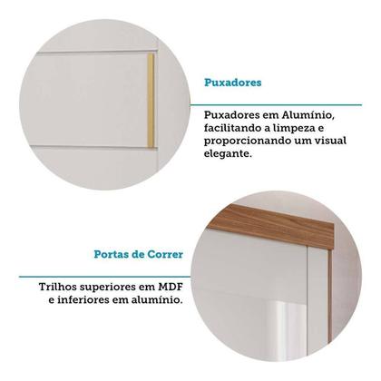 Imagem de Guarda-roupa Solteiro 160cm 2 Portas de Correr com Espelhos 100% Mdf Dubai Espresso Móveis