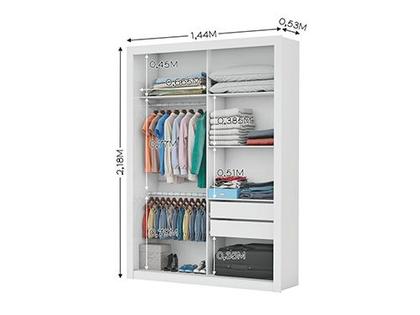 Guarda-Roupa Solteiro 2 Portas Branco Itália Carioca - Alpoim Imagem de Guarda-Roupa Solteiro 2 Portas Branco Itália Carioca