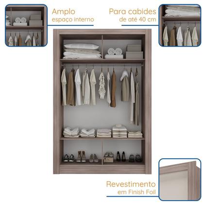 Imagem de Guarda Roupa Solteiro 2 Portas - com Espelho Liz Yescasa