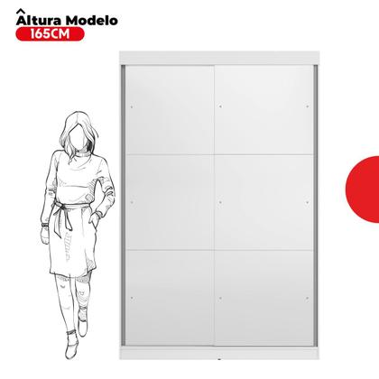 Imagem de Guarda-Roupa Solteiro 2 Portas de Correr 2 Gavetas e 6 Espelhos Peônia Yescasa
