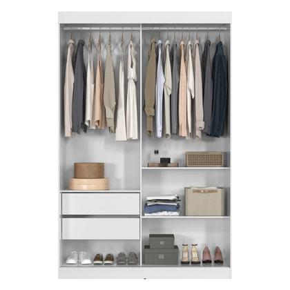 Imagem de Guarda-Roupa Solteiro 2 Portas de Correr 2 Gavetas e 6 Espelhos Peônia Yescasa