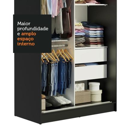 Imagem de Guarda-roupa Solteiro 2 Portas de Correr 2 Gavetas Madesa