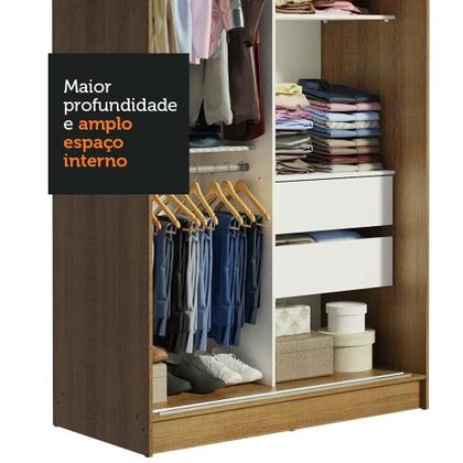 Imagem de Guarda-roupa Solteiro 2 Portas de Correr 2 Gavetas Madesa