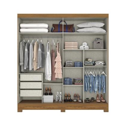 Imagem de Guarda-roupa Solteiro 2 Portas de Correr 3 Gavetas com Espelho B352