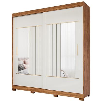 Imagem de Guarda-Roupa Solteiro 2 Portas de Correr com Espelhos 231cm 100% MDF Ravenna Espresso Móveis