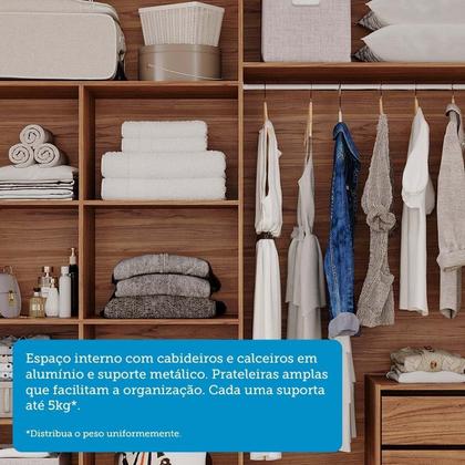 Imagem de Guarda-Roupa Solteiro 2 Portas de Correr com Espelhos 231cm 100% MDF Ravenna Espresso Móveis