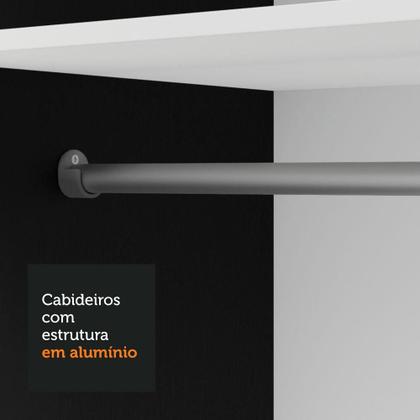 Imagem de Guarda-Roupa Solteiro 2 Portas de Correr com Espelhos 4 Gavetas Preto Vivare Plus Madesa