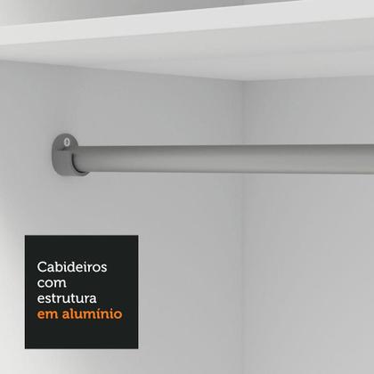 Imagem de Guarda-Roupa Solteiro 2 Portas de Correr com Espelhos Branco Milano Madesa