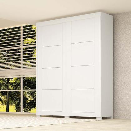 Imagem de Guarda Roupa Solteiro 2 Portas de Correr Helena Prime ACP MÓVEIS Branco - 100% MDF