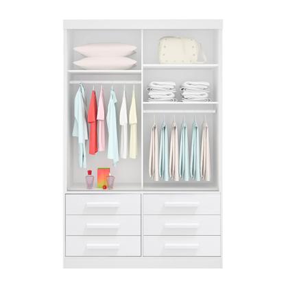 Imagem de Guarda Roupa Solteiro 2 Portas e 6 Gavetas Com Espelho