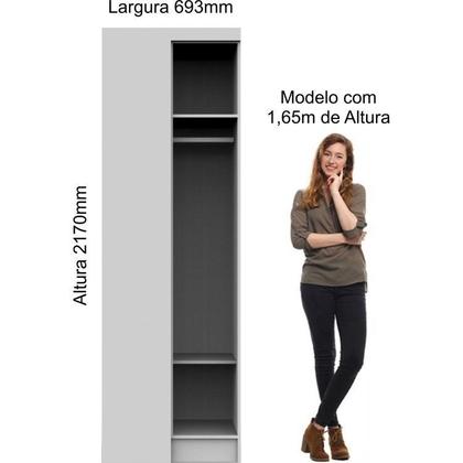 Imagem de Guarda Roupa Solteiro 4 Peças com Escrivaninha e Nicho Aéreo Infinity Móveis Castro Branco Line/Pistache