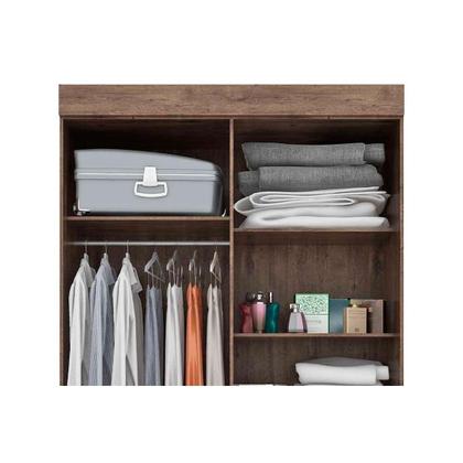 Imagem de Guarda Roupa Solteiro 4 Portas (2 c/ Espelho) e 3 Gavetas Débora Cinamomo - ACP