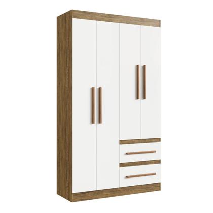 Imagem de Guarda Roupa Solteiro 4 Portas 2 Gavetas 100 MDF Palermo Doripel