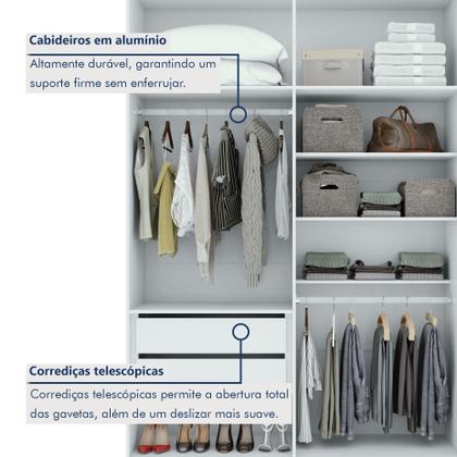 Imagem de Guarda-roupa Solteiro 4 Portas 2 Gavetas Alonzo 100% MDF