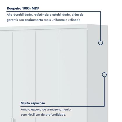 Imagem de Guarda-roupa Solteiro 4 Portas 2 Gavetas Alonzo 100% MDF