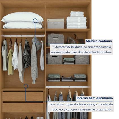 Imagem de Guarda Roupa Solteiro 4 Portas 2 Gavetas Alonzo 100% MDF