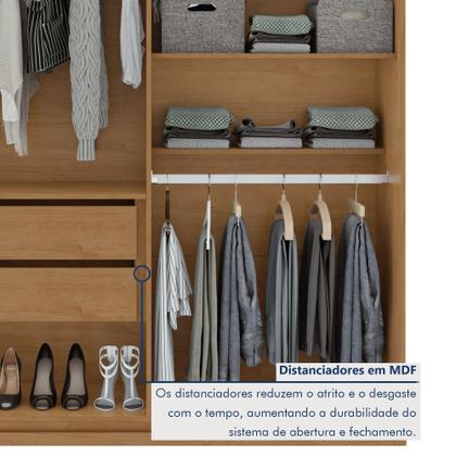 Imagem de Guarda Roupa Solteiro 4 Portas 2 Gavetas Alonzo 100% MDF