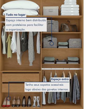 Imagem de Guarda Roupa Solteiro 4 Portas 2 Gavetas Alonzo 100% MDF