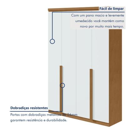 Imagem de Guarda Roupa Solteiro 4 Portas 2 Gavetas Alonzo 100% MDF