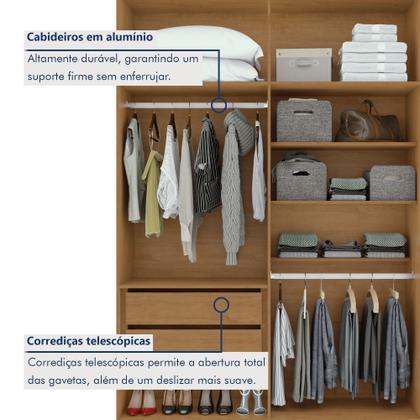 Imagem de Guarda Roupa Solteiro 4 Portas 2 Gavetas Alonzo 100% MDF