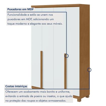 Imagem de Guarda Roupa Solteiro 4 Portas 2 Gavetas Alonzo 100% MDF