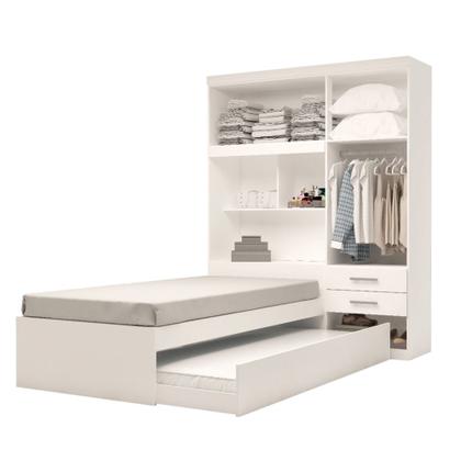 Imagem de Guarda Roupa Solteiro 4 Portas 2 Gavetas com Bicama Milena ACP Móveis