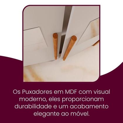 Imagem de Guarda Roupa Solteiro 4 Portas 2 Gavetas com Espelho MDF Veracruz Off White/Marromle