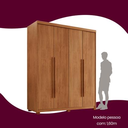 Imagem de Guarda Roupa Solteiro 4 Portas 2 Gavetas com Pés MDF Veracruz