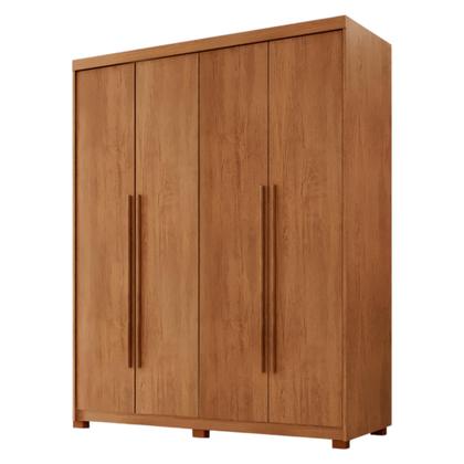 Imagem de Guarda Roupa Solteiro 4 Portas 2 Gavetas com Pés MDF Veracruz