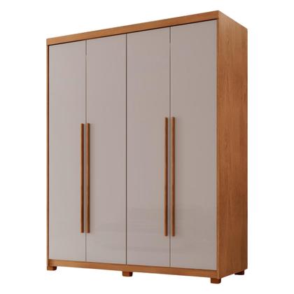 Imagem de Guarda Roupa Solteiro 4 Portas 2 Gavetas com Pés MDF Veracruz