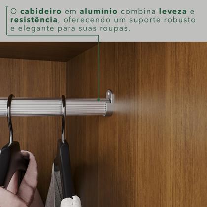 Imagem de Guarda-Roupa Solteiro 4 Portas 2 Gavetas França Cinamomo