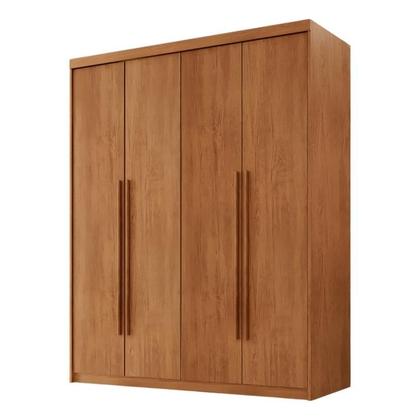 Imagem de Guarda Roupa Solteiro 4 Portas 2 Gavetas MDF Veracruz Marrom/Marromle