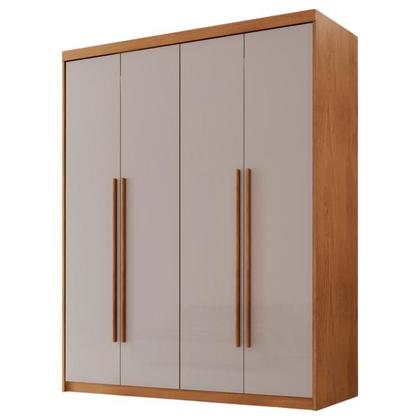 Imagem de Guarda Roupa Solteiro 4 Portas 2 Gavetas MDF Veracruz Off White/Marromle