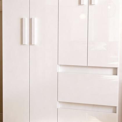 Imagem de Guarda Roupa Solteiro 4 Portas 2 Gavetas Nápoles Poquema