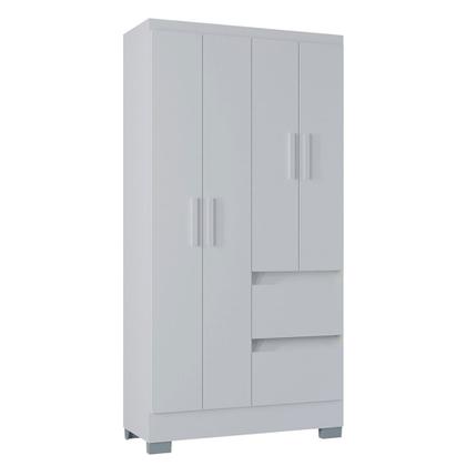 Imagem de Guarda Roupa Solteiro 4 Portas 2 Gavetas Nápoles Poquema