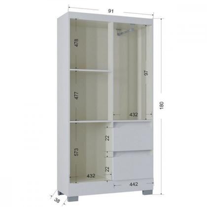 Imagem de Guarda Roupa Solteiro 4 Portas 2 Gavetas Nápoles Poquema