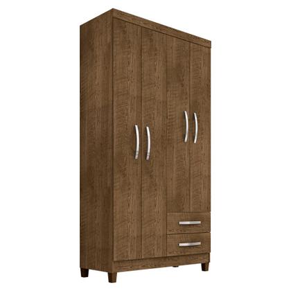 Imagem de Guarda Roupa Solteiro 4 Portas 2 Gavetas Porto Belo Com Cômoda Sapateira 4 Gavetas 1 Porta Porto Belo Multiuso Cairo I01 Malbec Clique Chique