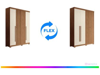 Imagem de Guarda-roupa Solteiro 4 Portas 2 Gavetas