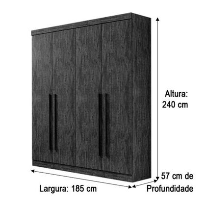 Guarda Roupa Solteiro 4 Portas 3 Gavetas - Alpoim Imagem de Guarda Roupa Solteiro 4 Portas 3 Gavetas