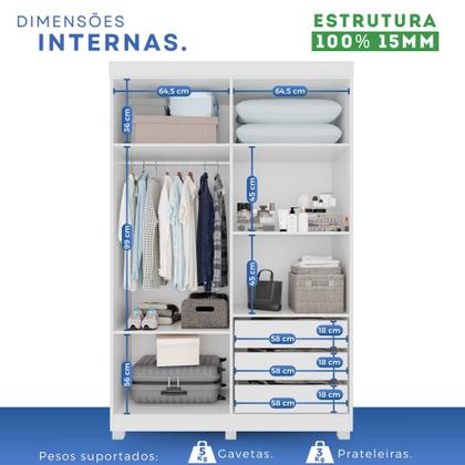 Imagem de Guarda-roupa Solteiro 4 Portas 3 Gavetas com Espelho com Pés Roma Espresso Móveis