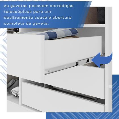 Imagem de Guarda-roupa Solteiro 4 Portas 3 Gavetas com Espelho com Pés Roma Espresso Móveis