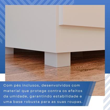 Imagem de Guarda-roupa Solteiro 4 Portas 3 Gavetas com Espelho com Pés Roma Espresso Móveis