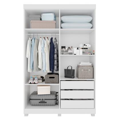 Imagem de Guarda-roupa Solteiro 4 Portas 3 Gavetas com Espelho com Pés Roma Espresso Móveis