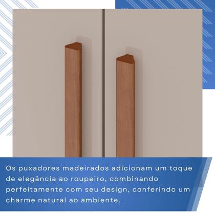 Imagem de Guarda-roupa Solteiro 4 Portas 3 Gavetas com Espelho com Pés Roma Espresso Móveis